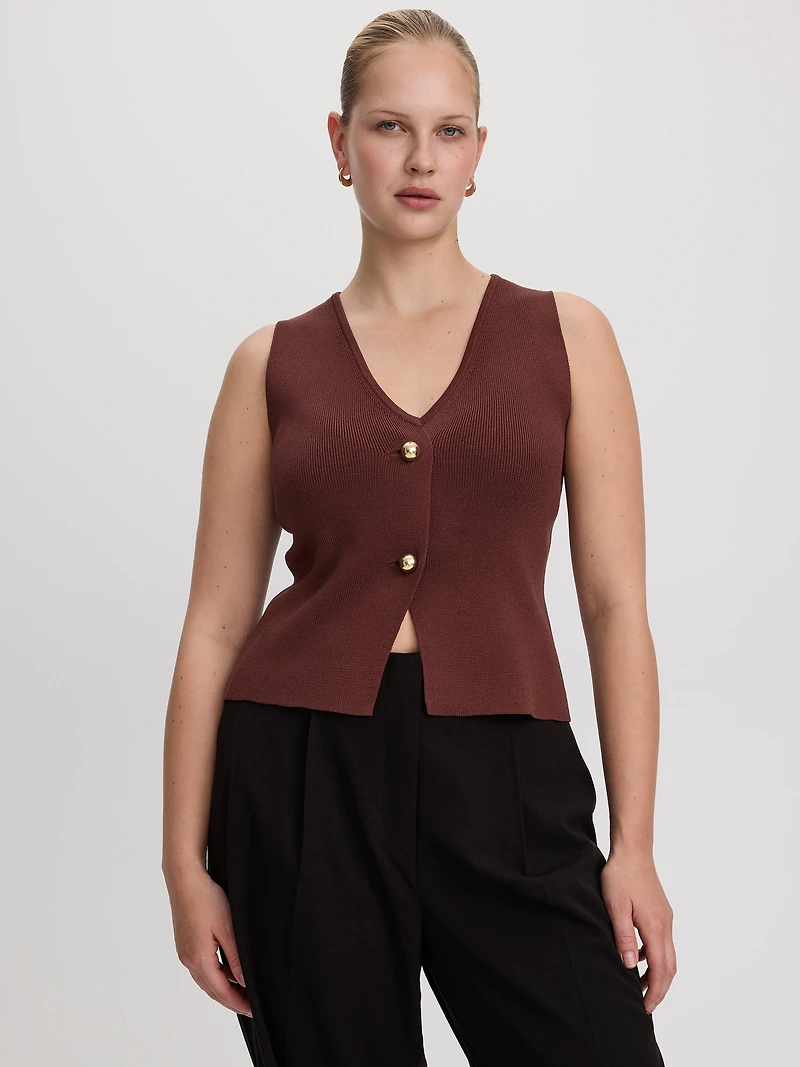 Sleeveless V-Neck Sweater Vest