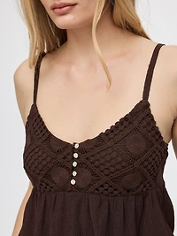 Camisole bimatière à col V