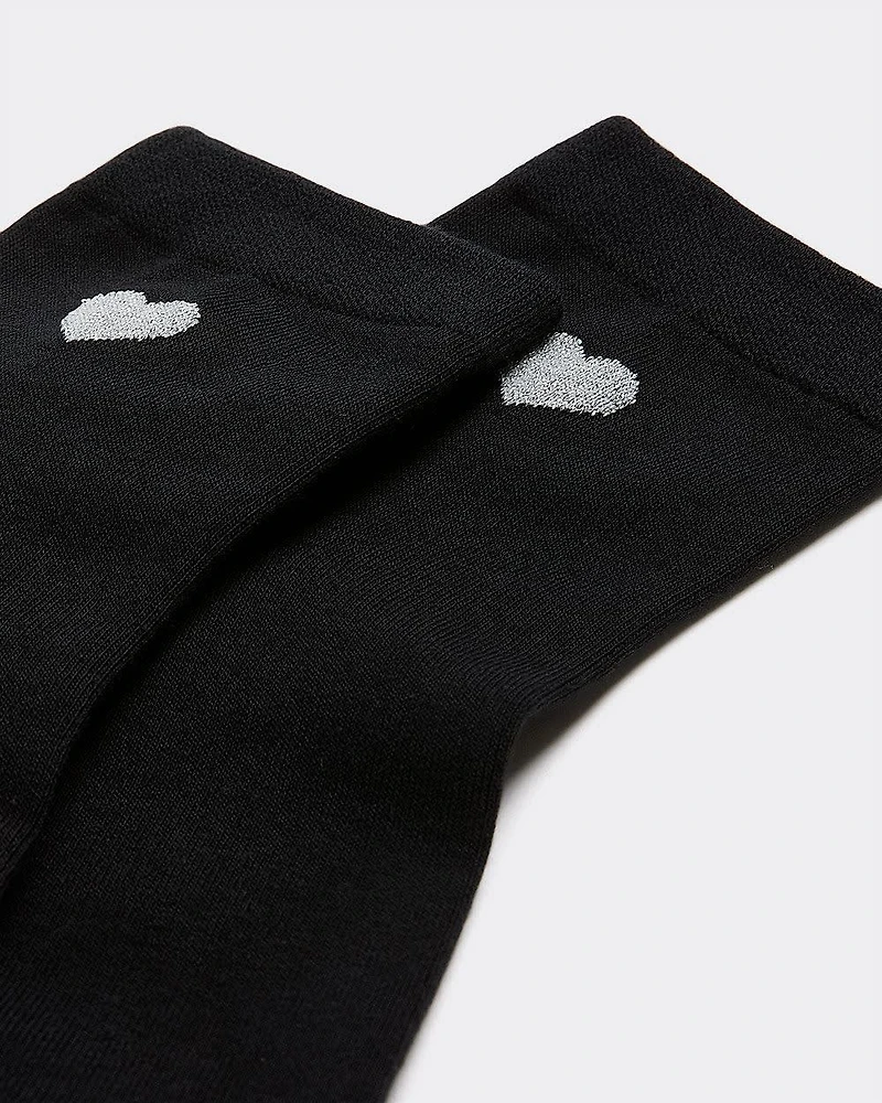 Bas classiques en coton avec coeur