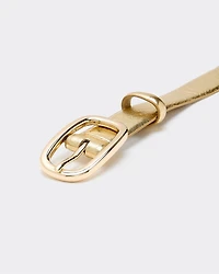 Metallic Faux Leather Belt