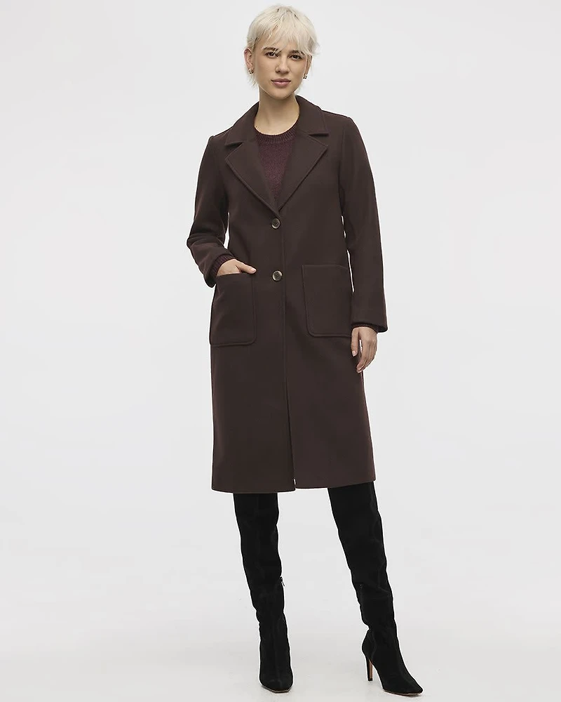 Long Coat with Two-Button Closure