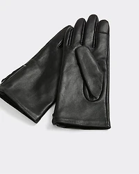 Gants en cuir avec manchettes zippées