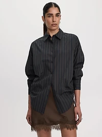 Poplin Blouse with Side Shirrings