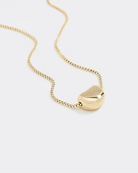 Stainless Steel Short Necklace with Half-Moon Pendant