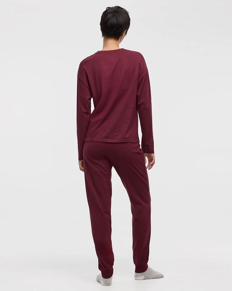 Long-Sleeve Top and Jogger Cotton Pyjama Set