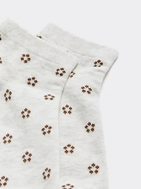 Anklet Socks with Tiny Flowers