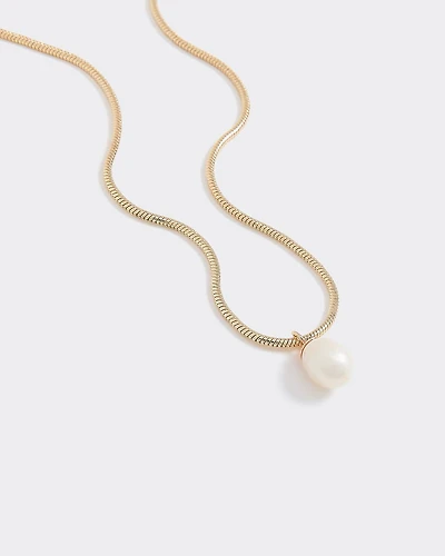 Snake Chain with Pearl Pendant