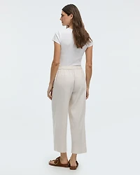 Cropped Wide-Leg Linen-Blend Pant