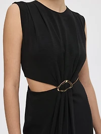 Sleeveless Fitted Maxi Dress with Cut-Out Details