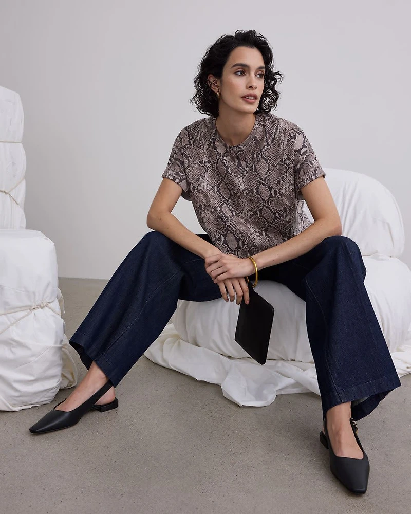 Extended-Sleeve Crew-Neck T-Shirt