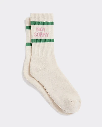 Ribbed Socks with Quote at Hem