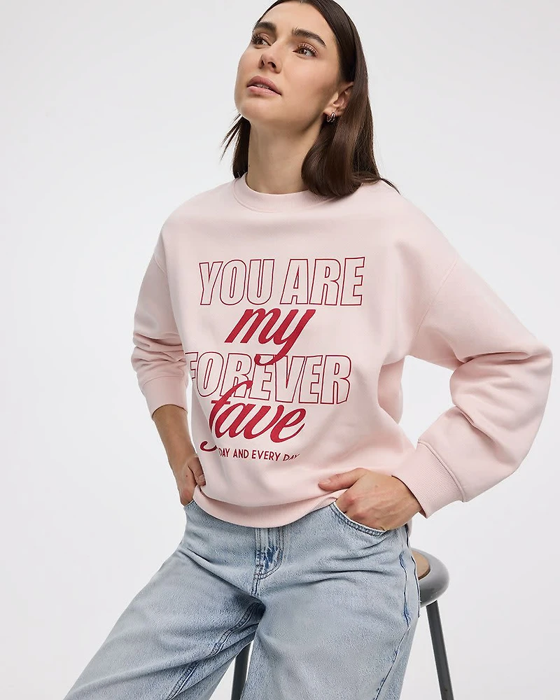 Pull en molleton à manches longues et col rond