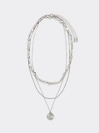 Multilayer Short Necklace with Pendant