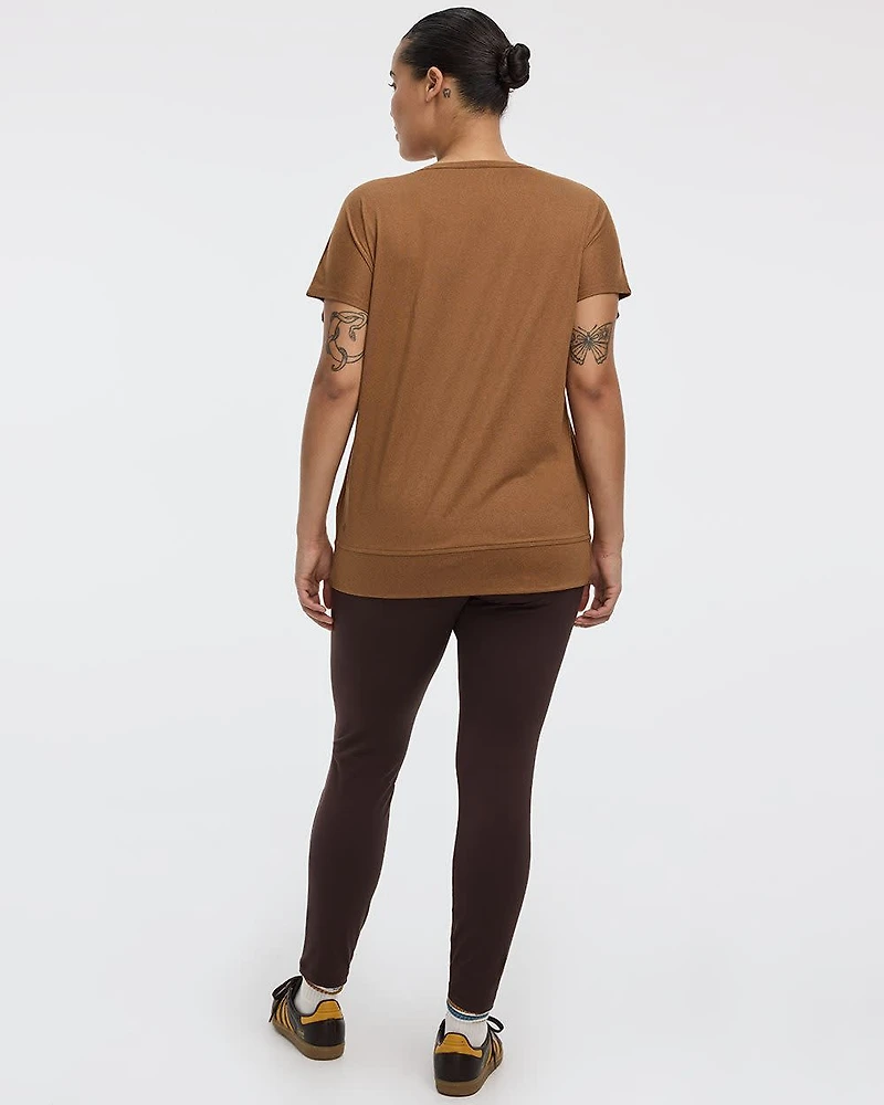 Crew-Neck T-Shirt with Twisted Front - Hyba