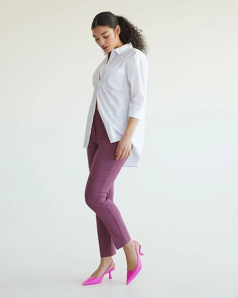Slim-Leg High-Rise Ankle Pant