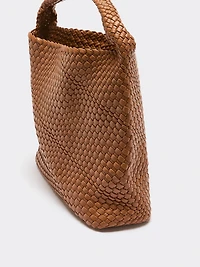 Sac porté épaule en faux cuir tressé