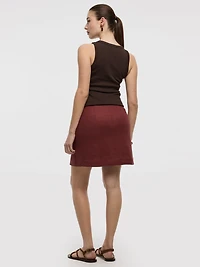 Linen-Blend Mini Skirt