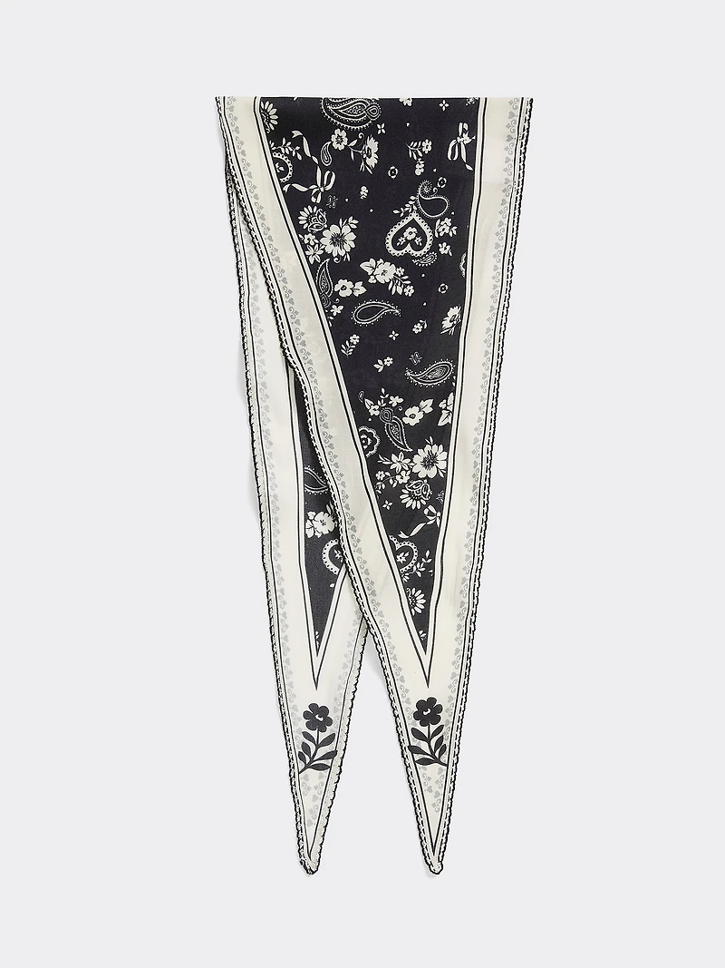 Foulard en forme de losange avec bordure