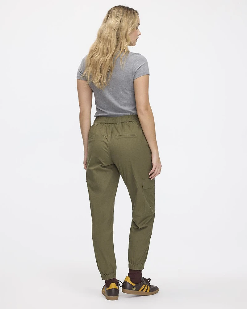 Pantalon jogger en popeline avec poches cargo - Long