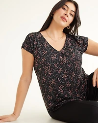 Tunique à manches très courtes et col V