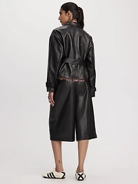 Belted Faux Leather Jacket