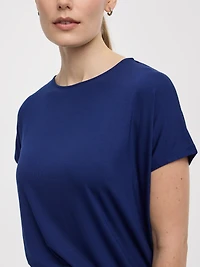 Short-Dolman-Sleeve Boat-Neck T-Shirt
