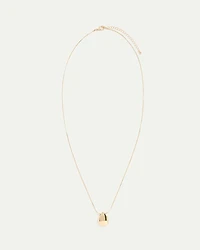 Long Necklace with Metal Stone Pendant