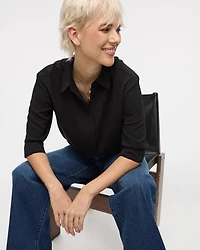 Long-Sleeve Buttoned-Down Blouse