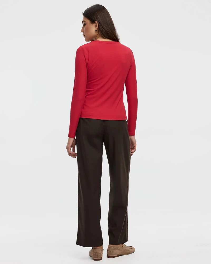 Long-Sleeve Crew-Neck Ribbed Tee - R Essentials