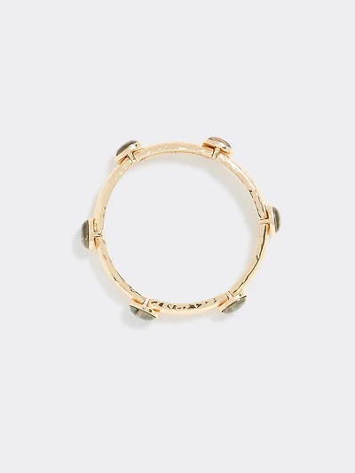 Bracelet élastique en métal avec pierres