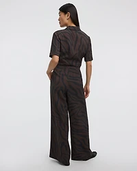 Wide-Leg High-Rise Pull-On Pant
