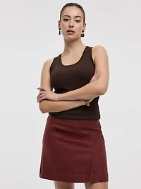 Minijupe en mélange de lin