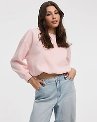 Fleece Sweatshirt with Bubble Hem