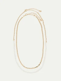 Short Necklaces with Pearls - Set of 2