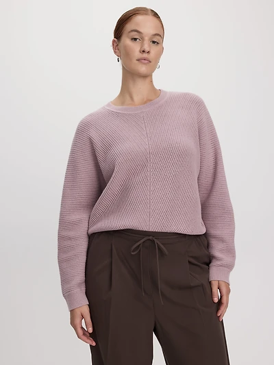 Pull à manches longues dolman et col rond