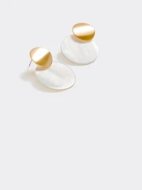 Disc Earrings with Mother-of-Pearl Pendant