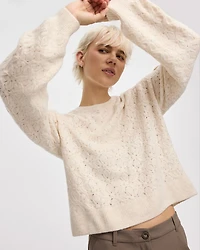 Pull à manches longues ballons et col bateau