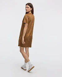 Faux-Suede Short-Sleeve T-Shirt Dress