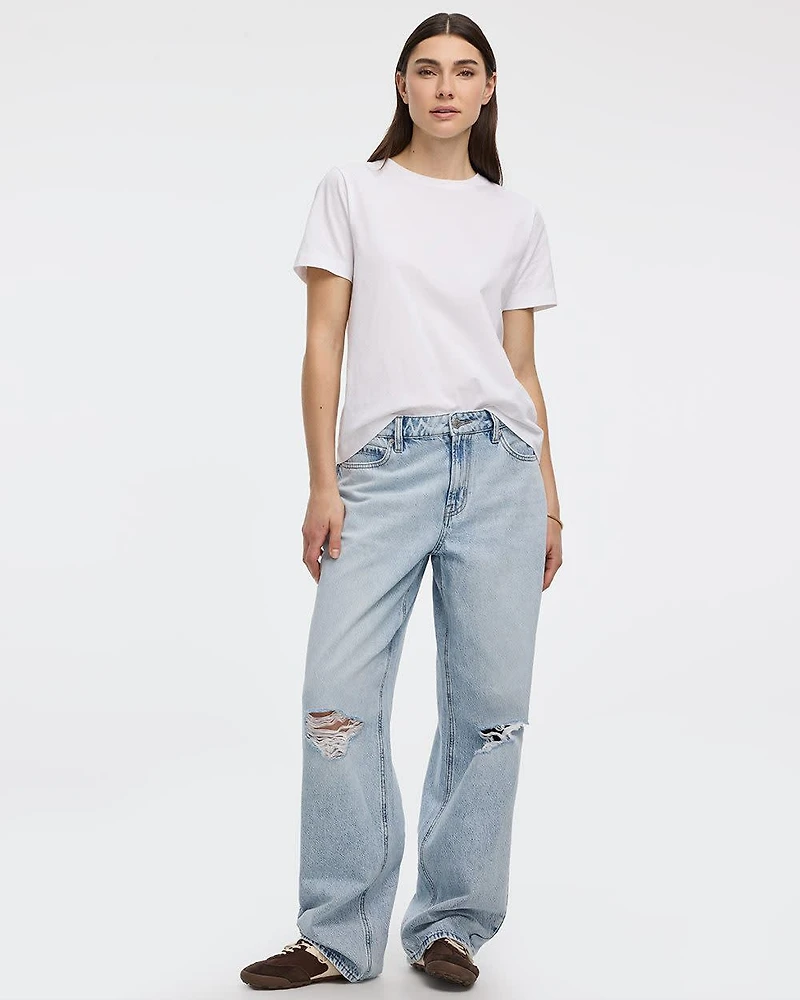Mid-Rise Ripped Baggy Jean