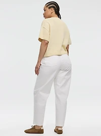 Short-Sleeve Crew-Neck Loose Sweater