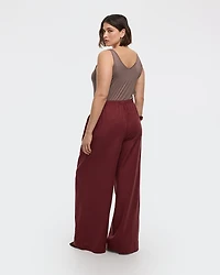 Wide-Leg Linen-Blend Pant