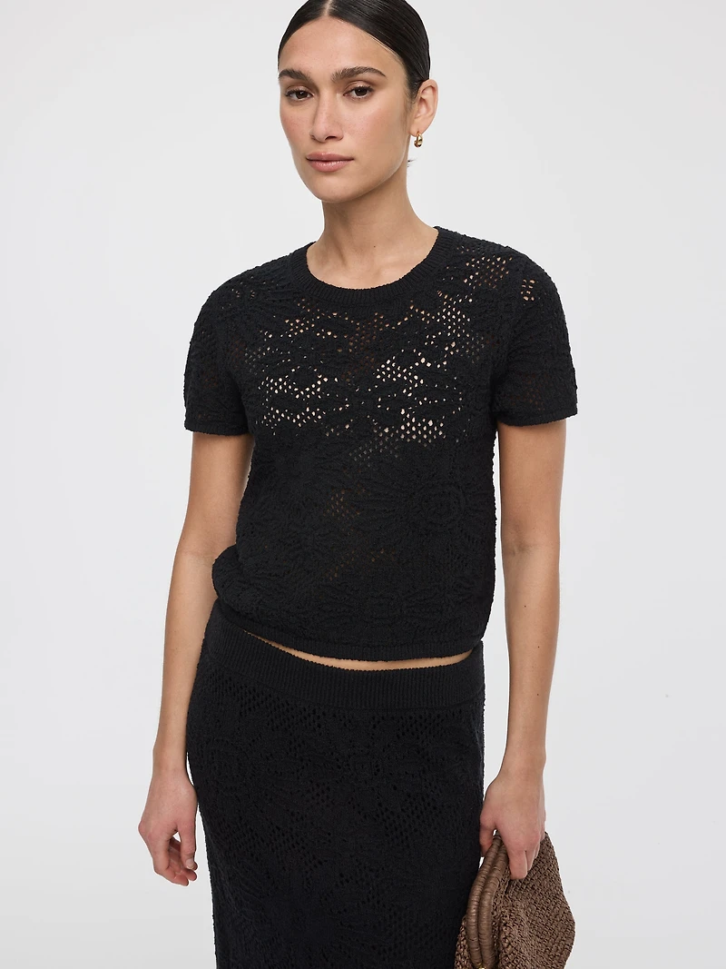 Short-Sleeve Crew-Neck Pullover