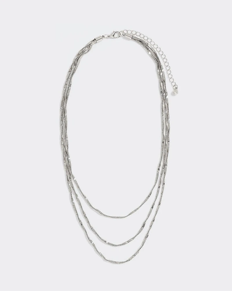 Three-Layer Twisted Chain Necklace