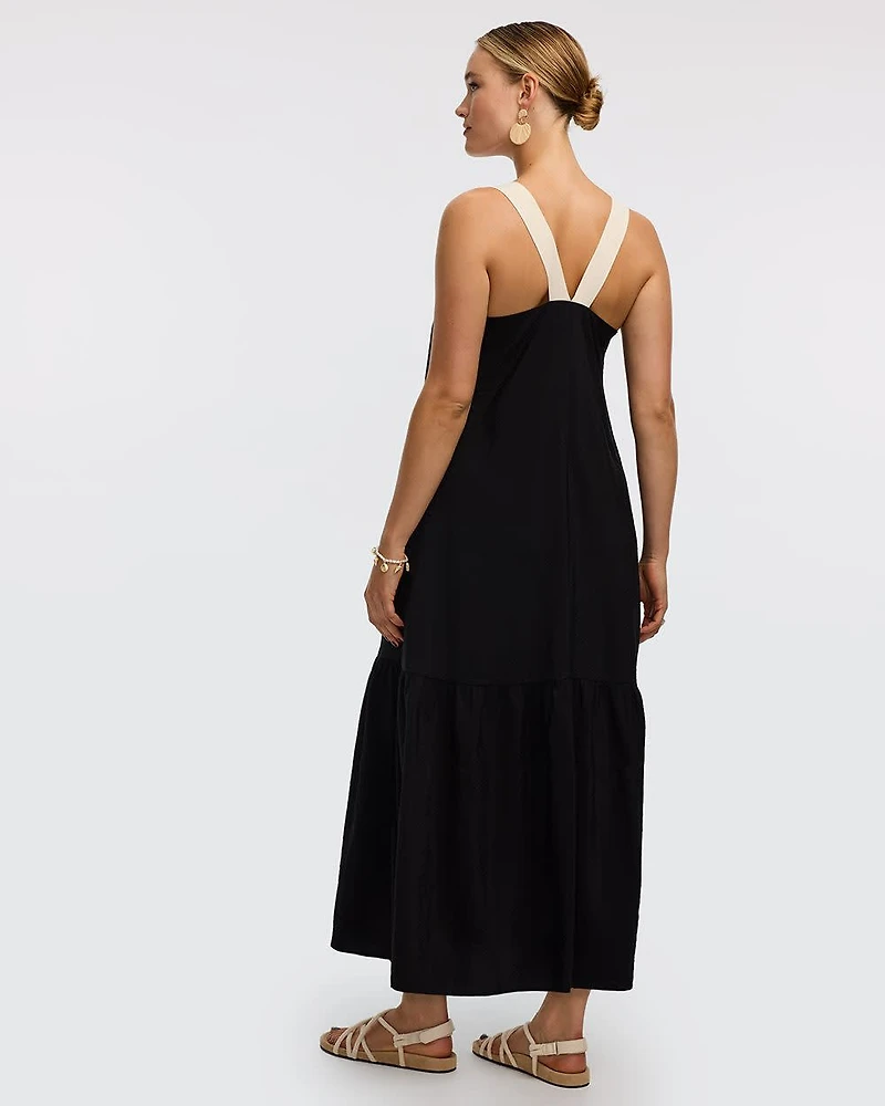 Sleeveless Maxi Dress with Contrast Straps
