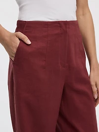 Linen Blend Barrel Pant