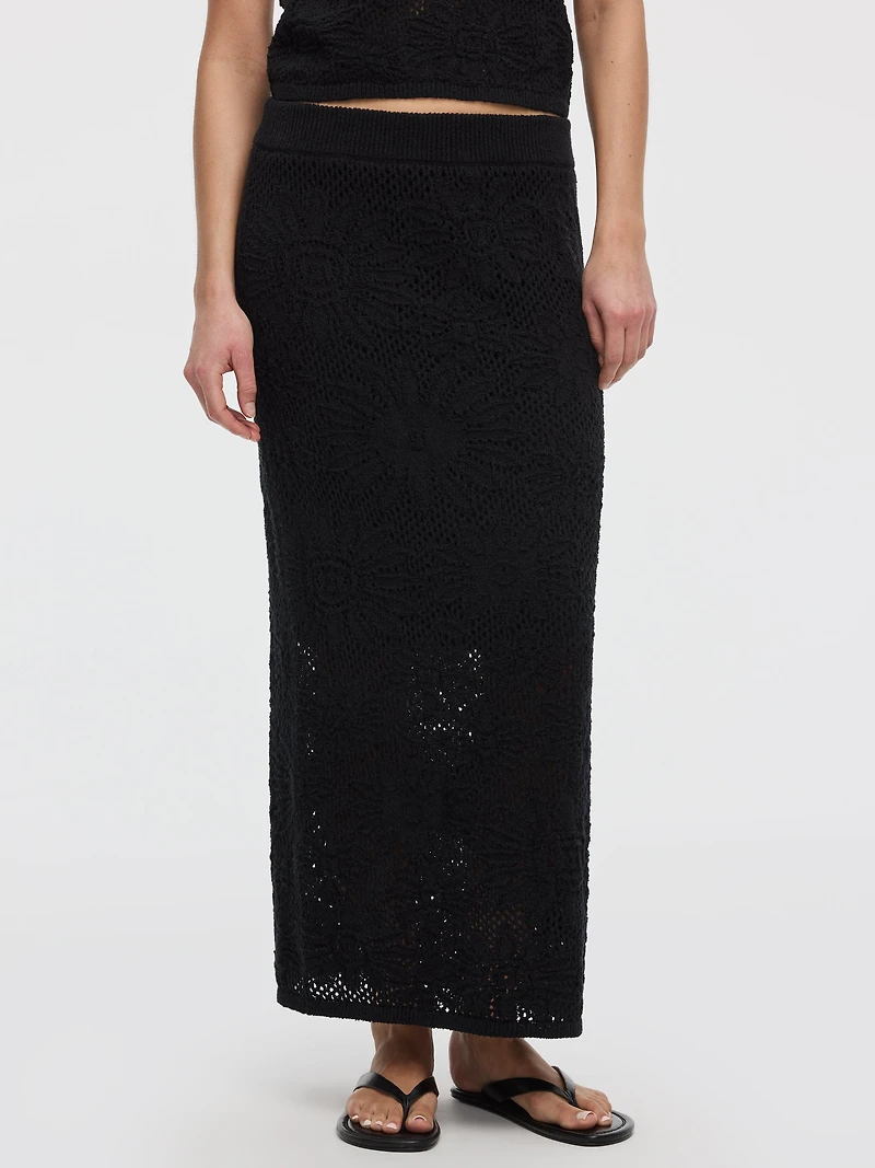Jupe maxi en tricot crocheté à enfiler