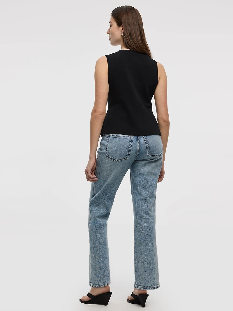 Knit Vest with Peplum Hem