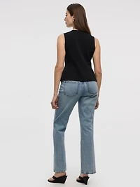 Knit Vest with Peplum Hem