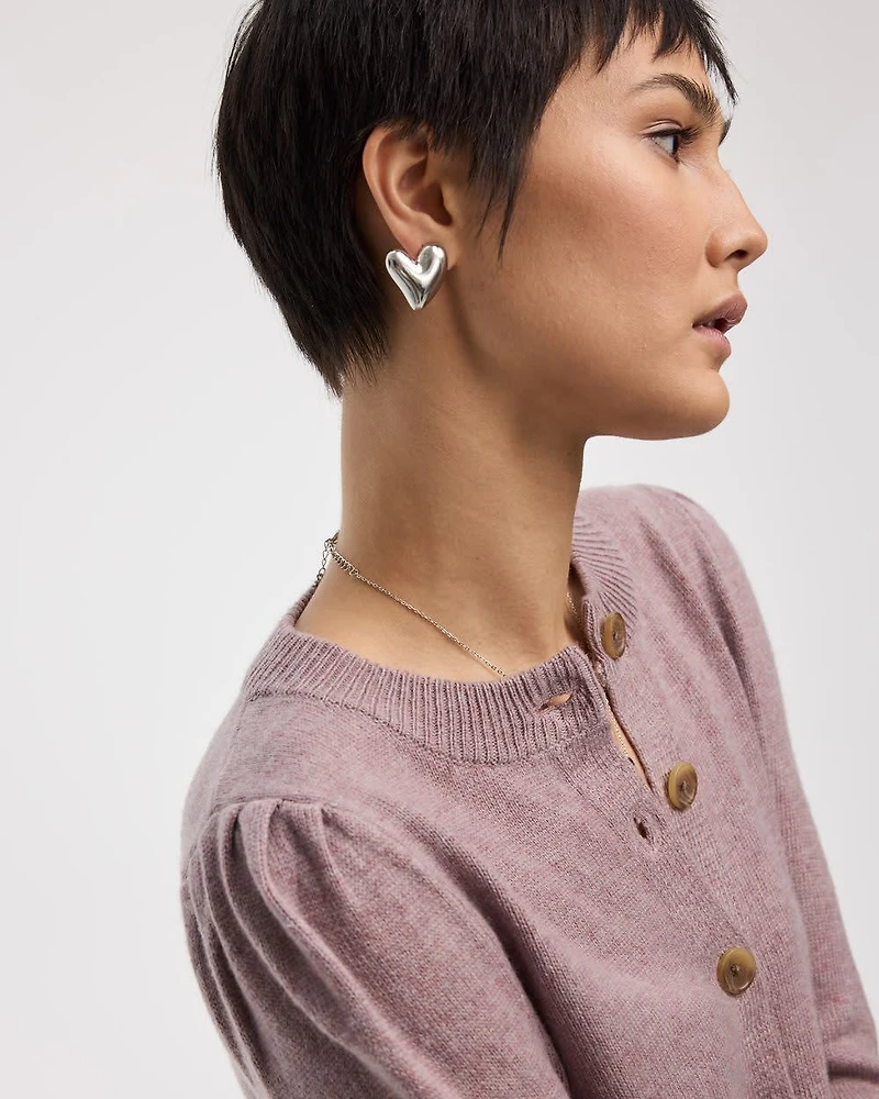 Cashmere-Blend Crew-Neck Cardigan