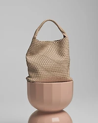 Sac fourre-tout en faux cuir tressé